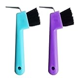 IKOPFLN Hufkratzer Pferdekopf Hufauskratzer mit Bürste 2 in 1 Hufauskratzer Pferdepflege Zubehör Hufkratzer Antirutschgriff Pferd Grooming Tools für Saubere Hufe, Zufällige Farbe, 2 Stück