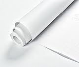 Küchentapete, wasserdicht, abnehmbar, selbstklebend, für Arbeitsplatte, Schrank, Möbel, dick, mattweiß, Vinylfolie, Dekor, 60 x 70 cm