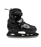Cox Swain verstellbare Schlittschuhe Crystal, Eislaufschuhe für Kinder, Jugendliche und Erwachsene bis 100KG, vorgeschliffene Edelstahlkufe, Softboot