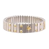 SOUTHJIELING Glitzernde Strasssteine, stapelbar, Stretch-Armbänder für Frauen, elastisches Armband, Damen, Edelstahlarmband