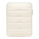 MoKo 9-11 Zoll Puffer Tablet Tasche Hülle, Gesteppte Tasche Damen, Reisetasche aus Polyester-Pongee Kompatibel mit iPad air 5 10,9' 2022, iPad Pro 11 2021-2018, Tab S8 11'/Tab A 10,1, Milch Weiß