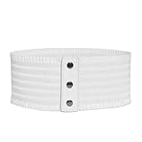 YIMAIWLX gürtel Damen Damen Breiter Bund Stretch Kleid Elastische Druckknopf Korsett Gürtel-weiss-70-95cm