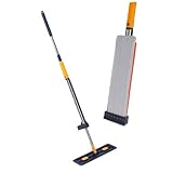 COLLBATH Großer Flachmop mit Drehfunktion und Starker Wasseraufnahme mit Mikrofaserbezügen für Hartböden Fliesen Effektive Eckreinigung und Schnelles Auswringen