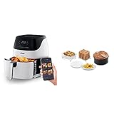 Ufesa AF5100 Heißluftfritteuse XXL Smart mit WLAN White Phantom Friteuse Luftfritteuse ohne Öl, 5 l, digitale Touch-Steuerung, 8 Programme + Heißluftfritteuse Zubehör Set 4 Teile 3,5 l oder mehr