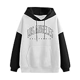 Damen-Kapuzenpullover – lässiger lockerer bedruckter Kapuzenpullover, Sweatshirt, lange Ärmel, einfarbig, Spleiß-Hoodie, Pullover, Herbst, Thermo-Tops, lässig, modisch, Pullover mit Taschen,