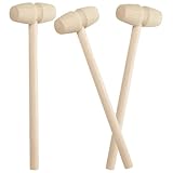 WeddHuis 3 Stück Holzwerkzeuge Hämmern Mini Holz Hammer Krabben Hummer Schlägel DIY Kleine Malerei Hammer Spielzeug für Kinder