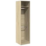 Eleganz Kleiderschrank Sonoma-Eiche 50x50x200 cm aus Holzwerkstoff - Platzsparend & Langlebig - Ideal für kleine Wohnungen & Schlafzimmer