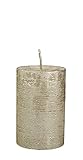 INNA-Glas Flachkopfkerze LAURENTINA, altgold, 9 cm, Ø5,8 cm, 30h - Made in Germany - Votivkerze