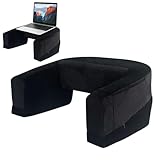 Schoß-Schreibtischkissen – weiches Schreibtisch-Lesekissen mit Tasche, Buch-Pillow zum Lesen im Bett, schwarzes Schreibtischkissen für Arbeit, Studium, Spiel, Erwachsene, Boden, Auto, Reisen, Wohnheim