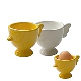 XJLyaya Eierbecher im 2er-Set, Eierbecher Lustig, Eierbechers Keramik, Kreative und Niedliche Designs, Geschirr Dekoration Geschenk Weihnachten Geburtstag Familie Freunde Kinder