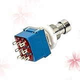 BESTonZON Effektpedal Fußschalter 3Pdt Metall True Bypass 9 Polig Stomp Switch für Gitarreneffektpedal Vintage Neuverdrahtung Blau