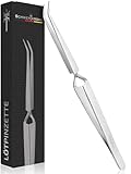 SCHWERTKRONE Lötpinzette Kreuzpinzette Industrie-Pinzette Technische Pinzette Splitterpinzette Zeckenzange - Fein Gebogen - 11,5 cm