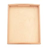 POHOVE Holztabletts mit Griffen, rechteckiges Holztablett für Kinder, Holz-Bastel-Serviertablett, Frühstückstablett für Hochzeiten, Heimdekoration und Bastelprojekte