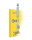 Oskar Edelstahlschornstein Ø 150mm Komplettbausatz | 25mm Isolierung | 0,5mm Materialstärke | 50mm Wandabstand | Innovative Verbindungstechnik | Einfache Montage | Robust und langlebig | Länge 2,2m