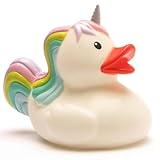 Duckshop I Badeente Einhorn I Quietscheente I L: 10 cm Quietscheentchen I Geschenk Kinder I Präsent Mädchen I Sammler