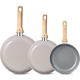 BLAZANT Pfannenset Induktion, Bratpfannen 20 24 28 cm, Keramikpfanne mit Bakelitgriff, Antihaft Pfanne Induktion, Geeignet für alle Herdarten, PTFE-frei PFAS-frei PFOA-frei
