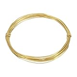 QUARKZMAN 19 Gauge Messing Draht, 20 Ft Biegsamer Schmuckdraht Zum Basteln, Schmuckherstellung, DIY Bastelprojekte, Modellieren, Dekoration (Rund)