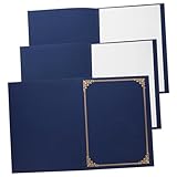 Tofficu 3er Set Zertifikatshülle Dekorative Urkundenmappe Schutzumschlag Für Zertifikate Mit Blanko Dunkelblau + Weißes Innenblatt