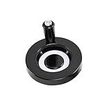 Handrad, 100 x 10 mm, Metall, rund, Handrad mit Drehgriff für Drehmaschine, Schleifmaschine und Fräsmaschine, Schwarz