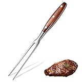 Edelstahl Grillgabel mit Holzgriff, Fleischgabel Groß, Fleischgabel mit Holzgriff, Tranchiergabel aus Rostfreiem Edelstahl, Bratengabel Servier, Stahl mit Holzgriff Grillgabel Tranchiergabel