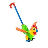 SKISUNO Walker Schiebespielzeug mit Abnehmbarem Hahn Motiv Sichere Materialien Langlebig Fördert Farb und Tiererkennung Geeignet für Kleinkinder zum Ziehen und Schieben Zufällige Farbe