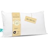 WENDRE Schlaf Atmungsaktives Kissen 40x80 cm - Weich, 100% Baumwolle Kissenbezug, Waschbarer - Luxus Bequeme Kopfkissen für das Bett - Langlebige, Hypoallergene Kissen, Oeko-Tex Zertifiziert