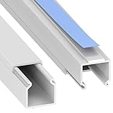 Habengut | Mini Kabelkanal 15x15 mm – Flacher, Selbstklebender Kabelkanal für TV & Wand, ohne Bohren, 2X 1 m, Weiß – Ideal zum Kabel verstecken