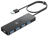acer USB 3.0 HUB mit USB-C-Ladeanschluss, Ultra Slim Multiport Hub 4 Port USB 3.0 Adapter für PC, Laptop, Tastatur, Maus, HDD, MacBook Pro/Air, iMac, Surface Pro, macOS, Windows, Linux usw. - 60cm