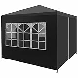 Pop Up Pavillon Partyzelt für Partys Hochzeiten Picknicks Wasserdicht Festzelt Vorzelt mit Carport 3x3m Anthrazit