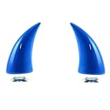Motorradhelmhörner Motorradhelm Teufelshorn Silikon Saugnapf Helm Dekoration Zubehör(Blue)