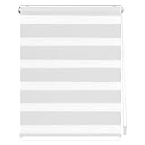 Verdunklungsrollo 70x200cm Wasserdicht Doppelrollo mit Zubehör für Fenster und Tür Weiß