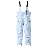 Vhersily 2025 Gefütterte Herren Skihose Winter Snowboard mit verstellbaren Hosenträgern Winddicht Warm Sport Softshell Trekkingausrüstung zum Klettern, Angeln, Reiten Motorrad, hellblau, S