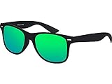 Balinco Sonnenbrille UV400 CAT 3 CE Rubber - mit Federscharnier für Damen & Herren (schwarz - grün)