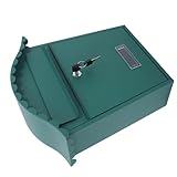 BIUDECO Wandbriefkasten Abschließbar aus Metall Grün Wetterfester Außenbriefkasten mit Schloss und Schlüssel Sicherer Briefkasten zur Wandmontage für Briefe und Zeitungen