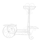 Yardwe 1stk Europäischer Blumenständer Pflanzenregale Für Draußen Blumentöpfe Für Zimmerpflanzen Bürodekor Leiter Regale Abgestuft Steht Dreirad-pflanzenständer Pflanzenhalter Eisen Weiß