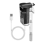 Aquarium-Außenfilter 250 l/h, DC 5V 2,5 W Leiser Slim Aquarium Filter, Hängend Externer-Filter mit einstellbarer Durchfluss für 5-Gallonen-Mini-Kaltwasser- oder Tropenaquarien (Dicke bis zu 0,5 cm)