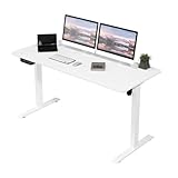 Panana Höhenverstellbarer Schreibtisch 120x60 cm, Elektrisch Verstellbarer Computertisch, Steh-Sitztisch Stehpult Stehschreibtisch (Weiß, 120 x 60 cm)