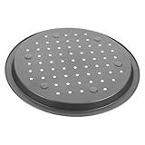 NIYANGLE Carbon stahl Pizzablech mit Löchern Perforiertes Backblech für Knusprigen Boden Vielseitige Backform für Pizza Gemüse Meeresfrüchte Geeignet für Ofen und Hausgemachte