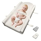 Baby Wickelauflage, Portabilität Wickelunterlage mit Sicherheitsgurt,Weich Rutschfest Wasserdicht Abwaschbar Leichtgewicht Wickelmatte Leicht zu reinigen für den Windelwechsel unterwegs Beige