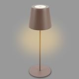 BRILONER - LED Tischlampe kabellos mit Touch, dimmbar in Stufen, höhenverstellbar, Nachttischlampe, Leselampe, LED lampe, Campinglampe, Tischleuchte, Akku Lampe, Outdoor Lampe, 36x10,5 cm, Umbrasand