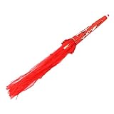 PACKOVE Regenschirm Aus Ölpapier Uv Vintage- Quaste Regenschirm Für Sonne Dekoriert Festival Besonders Festschirm Abschlussball Bündeln Regenschirme Im Freien Dekorativ Rot Holz