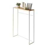 Yamazaki 5164 TOWER Konsolentisch, weiß, Stahl/Holz, Minimalistisches Design, 60 x 18,5 x 80,5 cm (LxBxH)