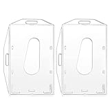 AIVEKE 2 Stück Ausweishüllen - Transparente Kartenhalter mit Daumenausschub Hartplastik ID Kartenhüllen Ausweishalter Schutzhülle Horizontaler und Vertikaler Dual-Use