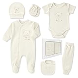 Neugeborenen Baby Geschenk Set 100% natürliche Baumwolle Erstausstattung Erstlingsausstattung Ausstattung Unisex Kleidung Geschenkset Babyausstattung für Babys 0-4 Monate (Koala)