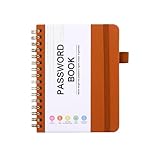 A6 Passwortbuch, alphabetisch mit Registerkarten, Spiralbindung, Adressbuch, 12 x 14,5 cm, kleine Passwort-Haltebücher mit Registerkarten für Senioren, tragbare Notizbücher, Hardcover, Tagebuch, 4