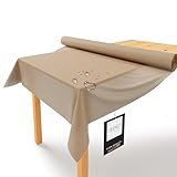 LILENO HOME Tischdeckenrolle 1,10 x 25 m - Tischdecke Beige aus Vlies - Stoffähnlich, abwaschbare Tischdecke als Rolle, Meterware Tischtuchrolle - Einweg Papiertischdecke Rolle Alternative