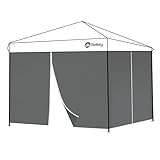 Sekey 2PCS Seitenwände für Pavillon 3x3 Wasserdicht Winterfest, Seitenwände für Pavillon Partyzelt Gartenzelt 3x3m, 1 Fenster 1 Tür, (Grau, 2 Türen)