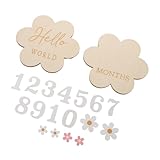 FRCOLOR Holz Monats Karten Monate mit Blumenmotiv Shower Milestone Signs Neugeborenen Foto Requisiten zur Einfachen Wachstumserfassung