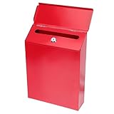 UKCOCO Briefkasten im Europäischen Landhausstil Abschließbarer Wandbriefkasten aus Eisen Wetterfeste Postbox für Außenbereich