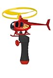 Günther Flugspiele 1678 - Hubschrauber Fire Copter, ca. Ø 12,5 cm, Feuerwehr Helikopter mit Schnellstartgriff und Zugstarter, steigt hoch & fliegt weit, Spielzeug für Kinder ab 4 Jahren